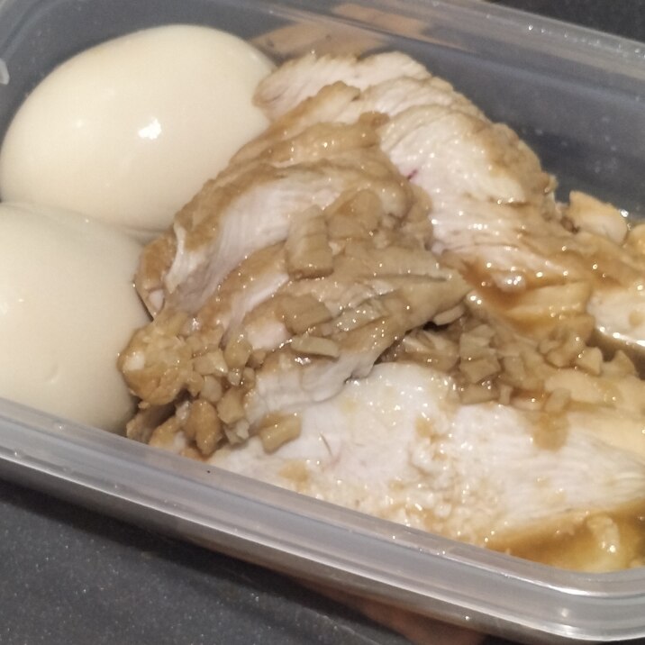 レンジで簡単作り置き♪鶏むね肉でチャーシュー＆煮卵